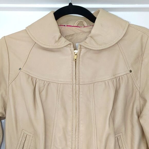 ForJoseph XS Buttery Soft Luxury Cream Leather Moto Jacket Coat - Picture 3 of 10